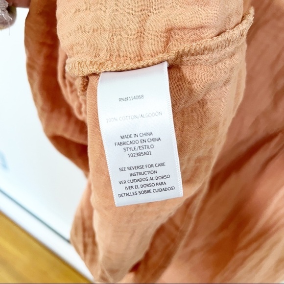 Louna Rust Tiered Puff Sleeve Smocked Mini Dress Size Small - Picture 5 of 12